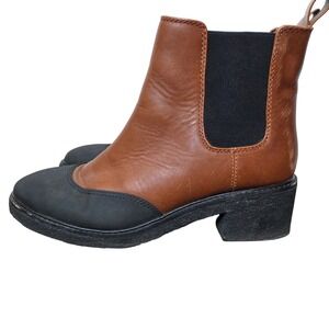 J. Crew Leather Chelsea Ankle Boots Cap Toe Size 9